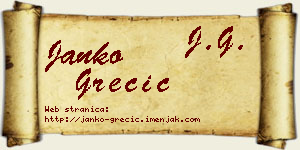 Janko Grečić vizit kartica